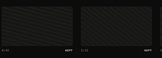Stills pulled from the cut, shown in Kime